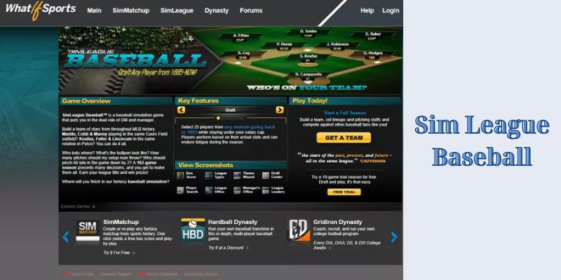 Sim League Baseball - Best Computer Baseball Game Software